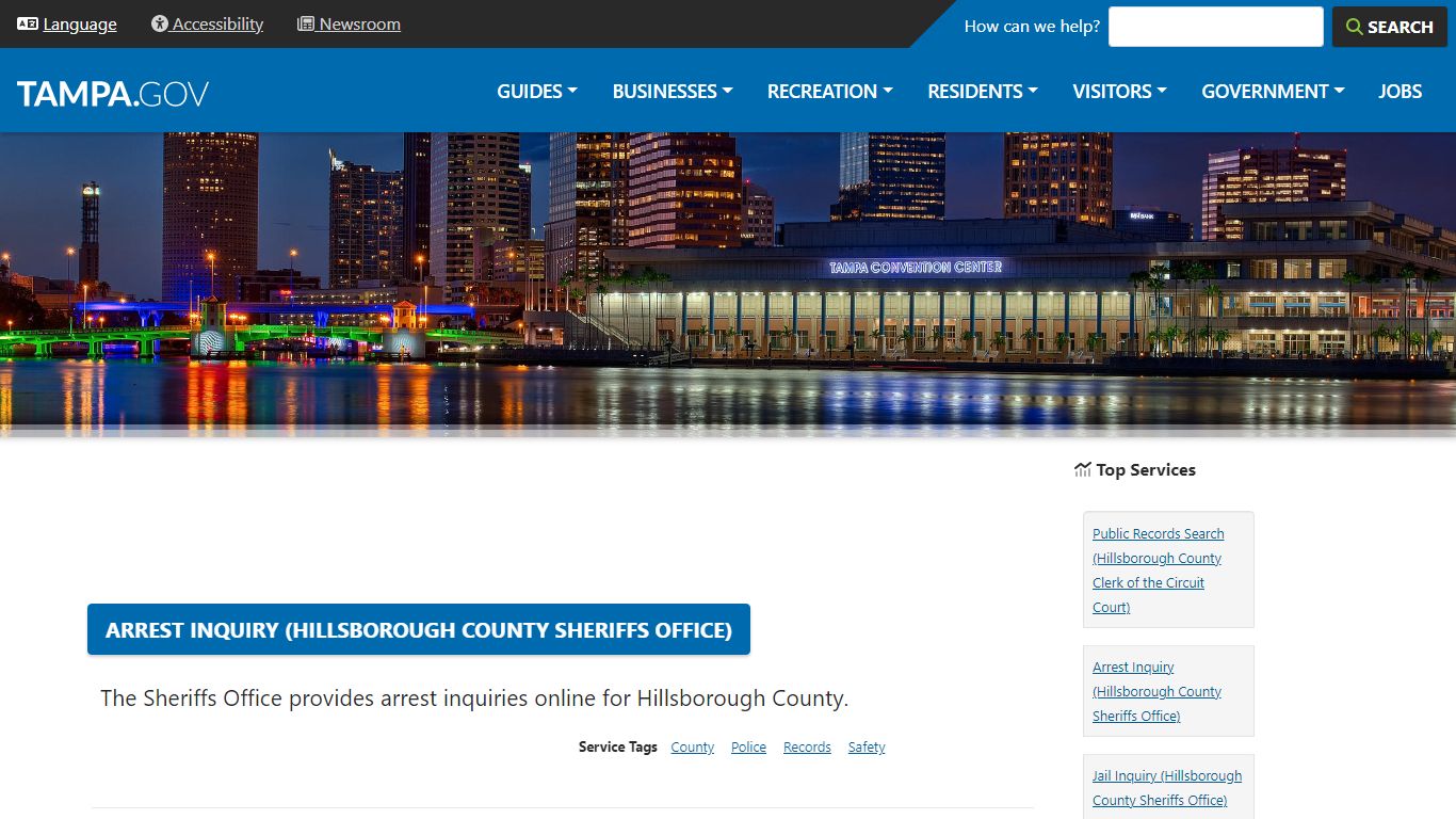 Arrest Inquiry (Hillsborough County Sheriffs Office)